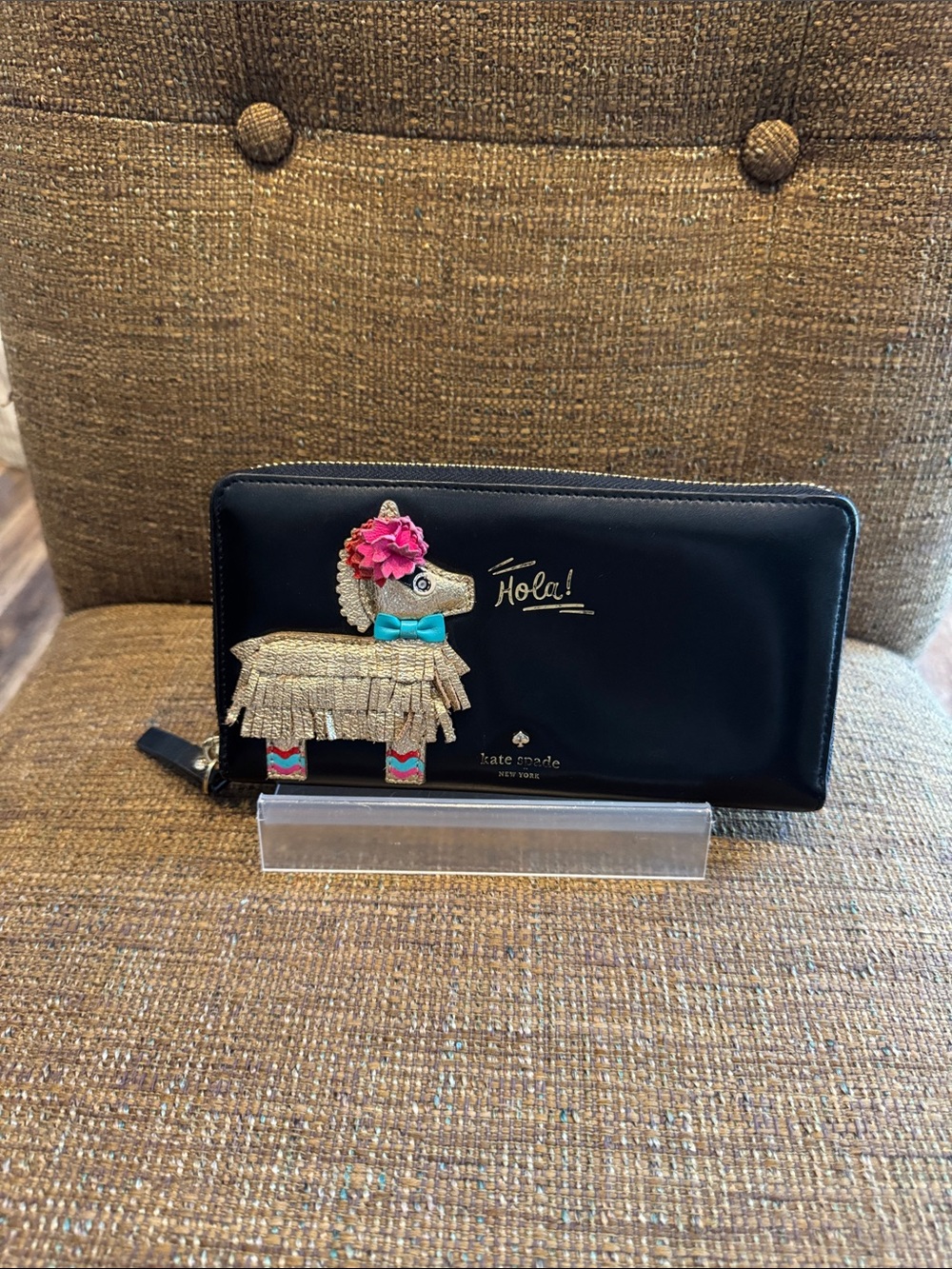 Kate Spade storybook  "Haute Stuff" Piñata Lacey zip around wallet